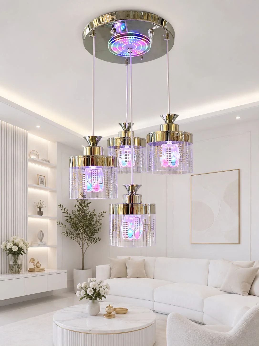 Suspension Trio Cage Filaire Ambrée